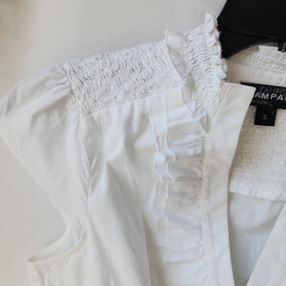 ✨Rampage Vintage White Ruffle Peplum Blouse Women's Size M Elegant Victorian Y2K - Picture 5 of 15